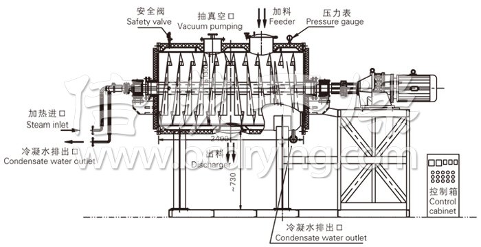 真空耙式干燥機結(jié)構示意圖